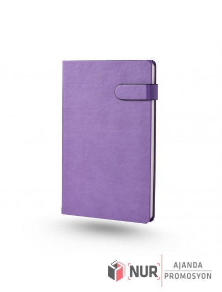Mıknatıslı Patlı Termo Deri Kapaklı 13x21 cm Tarihsiz Çizgili Promosyon Defter
